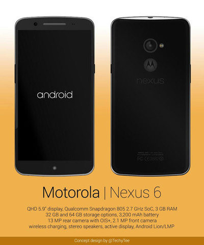 Рендерные фотографии смартфона Nexus 6