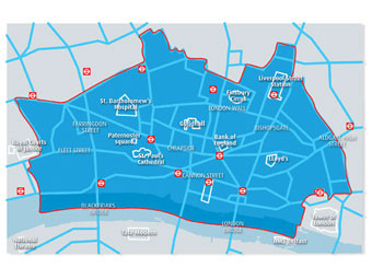 Зона покрытия WiFi в лондонском Сити