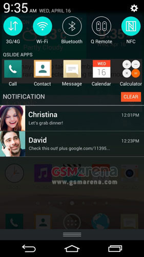 Смартфон LG G3: "засветились" скриншоты интерфейса меню