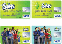 4 варианта пластиковых платежных карт для игры The Sims