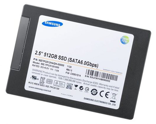 Samsung SSD 512   Ultra-fast SATA Revision 3.0